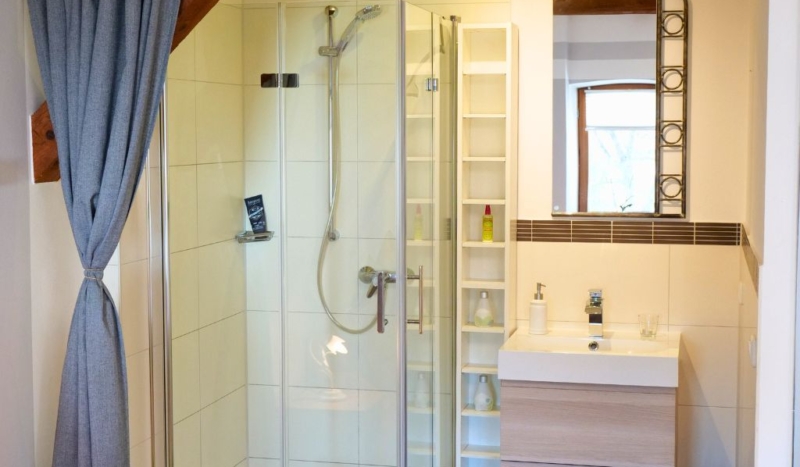 Dusche in der Ferienwohnung bei Memmingen